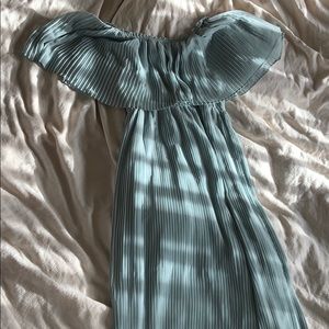 Mint off the shoulder dress